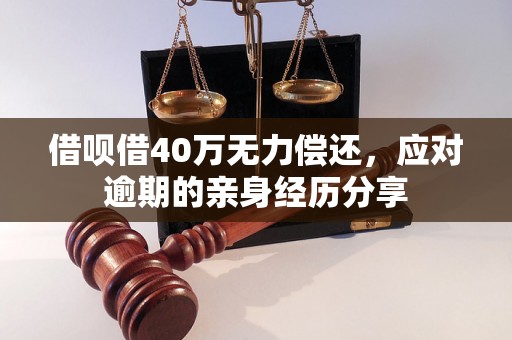 借呗借40万无力偿还，应对逾期的亲身经历分享