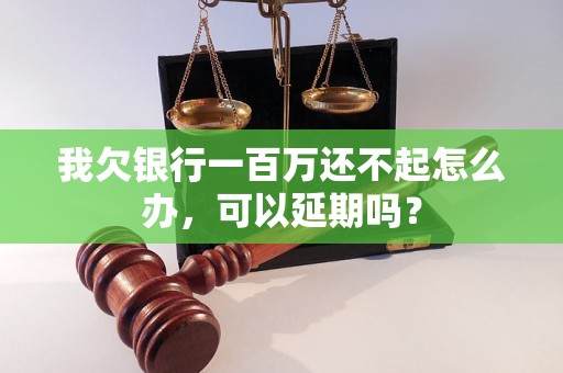 我欠银行一百万还不起怎么办，可以延期吗？