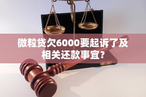 微粒贷欠6000要起诉了及相关还款事宜？