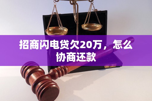 招商闪电贷欠20万，怎么协商还款