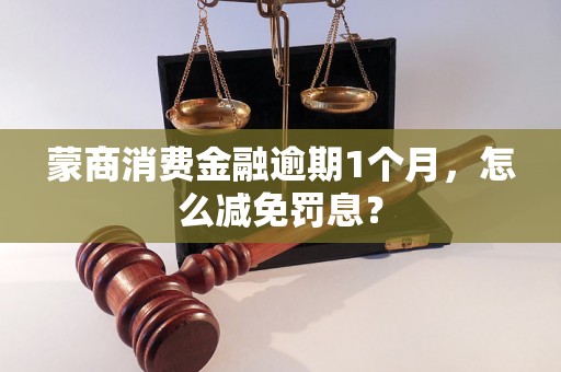 蒙商消费金融逾期1个月，怎么减免罚息？