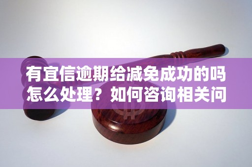 有宜信逾期给减免成功的吗怎么处理？如何咨询相关问题？