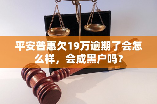 平安普惠欠19万逾期了会怎么样，会成黑户吗？