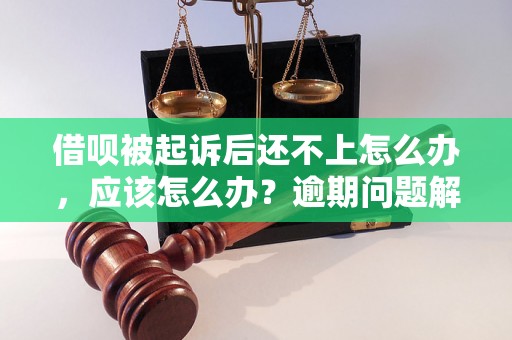 借呗被起诉后还不上怎么办，应该怎么办？逾期问题解决办法