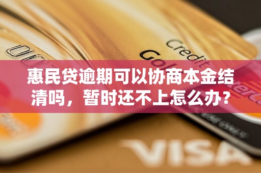 惠民贷逾期可以协商本金结清吗，暂时还不上怎么办？