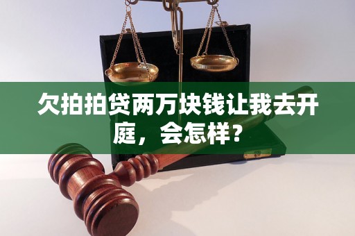 欠拍拍贷两万块钱让我去开庭，会怎样？