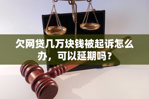 欠网贷几万块钱被起诉怎么办，可以延期吗？