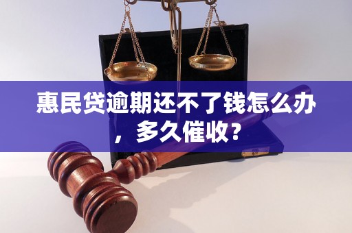 惠民贷逾期还不了钱怎么办，多久催收？