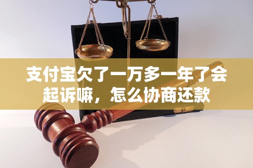 支付宝欠了一万多一年了会起诉嘛，怎么协商还款