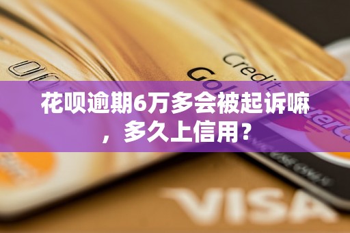 花呗逾期6万多会被起诉嘛，多久上信用？