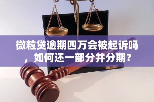 微粒贷逾期四万会被起诉吗，如何还一部分并分期？