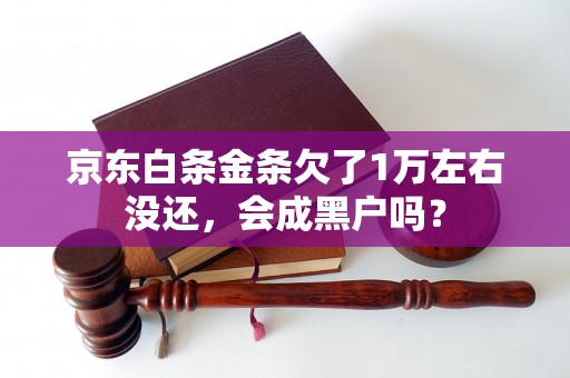 京东白条金条欠了1万左右没还，会成黑户吗？