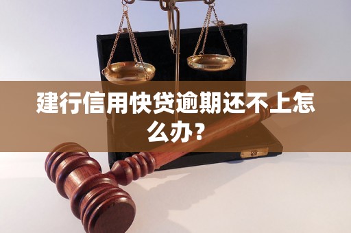 建行信用快贷逾期还不上怎么办？