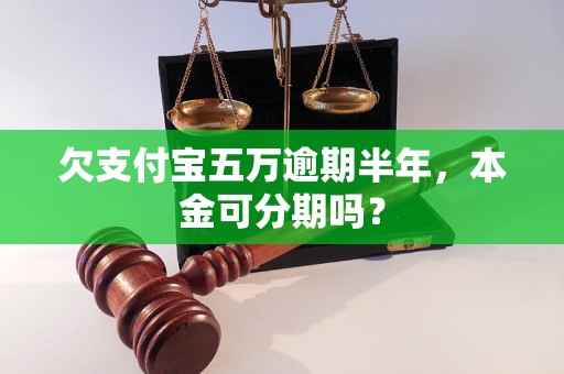 欠支付宝五万逾期半年，本金可分期吗？