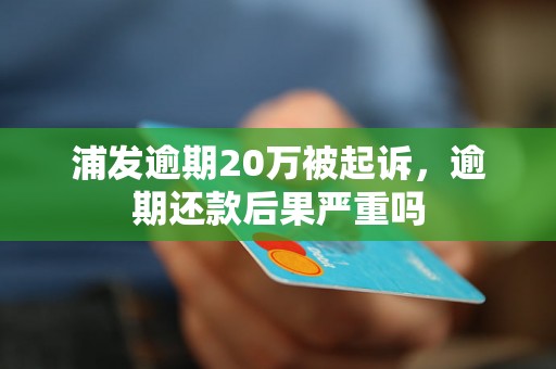 浦发逾期20万被起诉，逾期还款后果严重吗