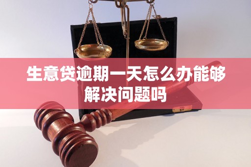 生意贷逾期一天怎么办能够解决问题吗