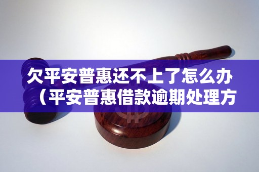 欠平安普惠还不上了怎么办（平安普惠借款逾期处理方法）