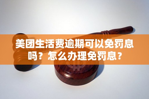 美团生活费逾期可以免罚息吗？怎么办理免罚息？