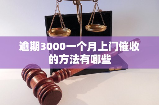 逾期3000一个月上门催收的方法有哪些