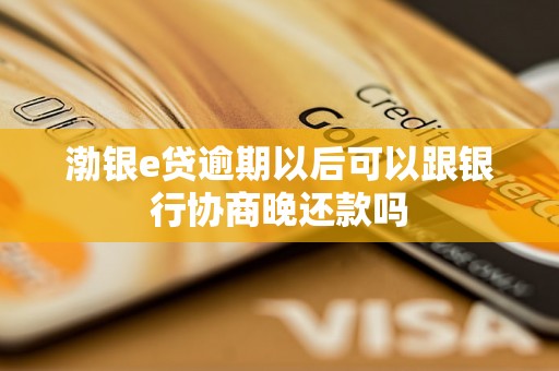 渤银e贷逾期以后可以跟银行协商晚还款吗