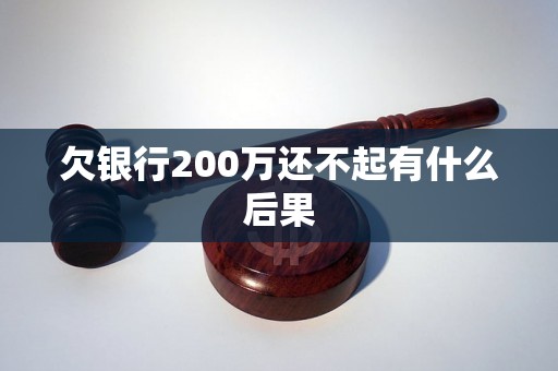 欠银行200万还不起有什么后果