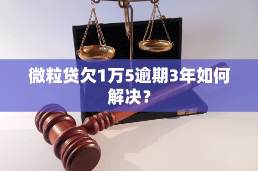 微粒贷欠1万5逾期3年如何解决？