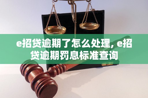 e招贷逾期了怎么处理, e招贷逾期罚息标准查询