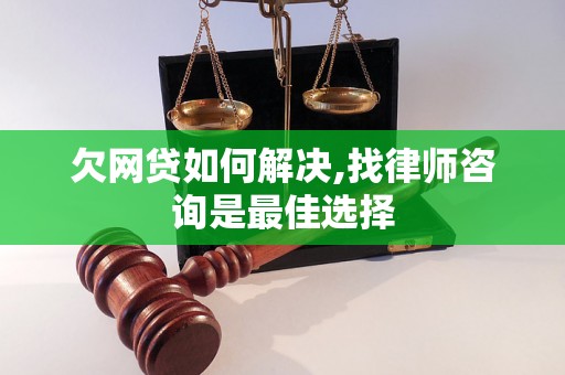 欠网贷如何解决,找律师咨询是最佳选择