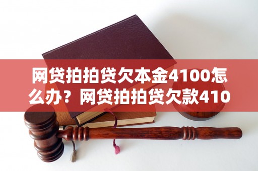 网贷拍拍贷欠本金4100怎么办？网贷拍拍贷欠款4100怎么处理？