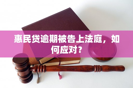 惠民贷逾期被告上法庭，如何应对？