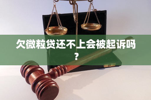 欠微粒贷还不上会被起诉吗？