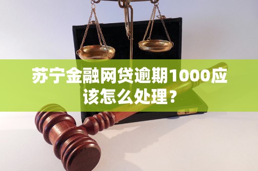 苏宁金融网贷逾期1000应该怎么处理？