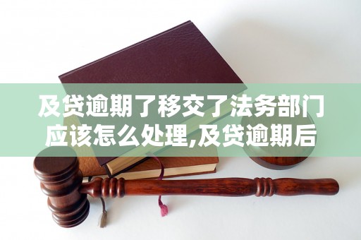 及贷逾期了移交了法务部门应该怎么处理,及贷逾期后法务部门会采取哪些措施