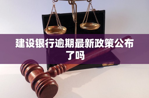 建设银行逾期最新政策公布了吗