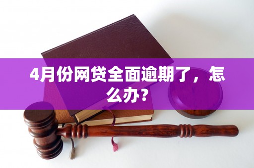 4月份网贷全面逾期了，怎么办？