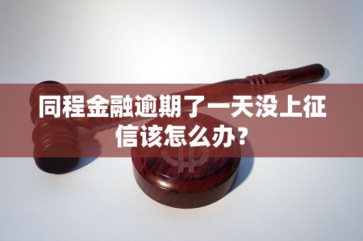 同程金融逾期了一天没上征信该怎么办？