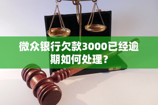 微众银行欠款3000已经逾期如何处理？