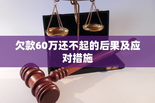 欠款60万还不起的后果及应对措施