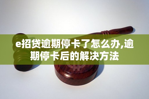 e招贷逾期停卡了怎么办,逾期停卡后的解决方法