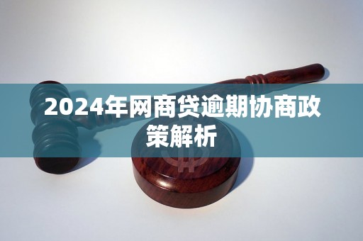 2024年网商贷逾期协商政策解析