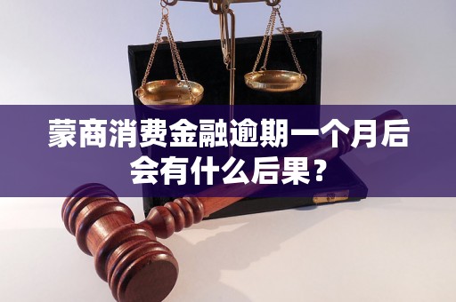 蒙商消费金融逾期一个月后会有什么后果？