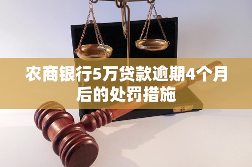 农商银行5万贷款逾期4个月后的处罚措施