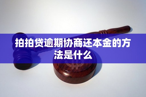 拍拍贷逾期协商还本金的方法是什么