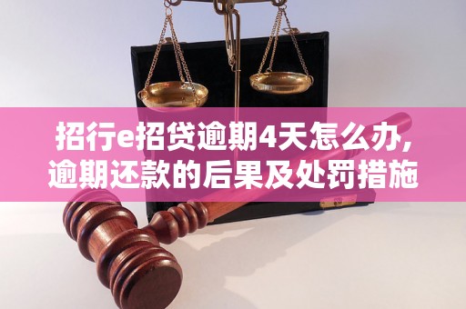 招行e招贷逾期4天怎么办,逾期还款的后果及处罚措施