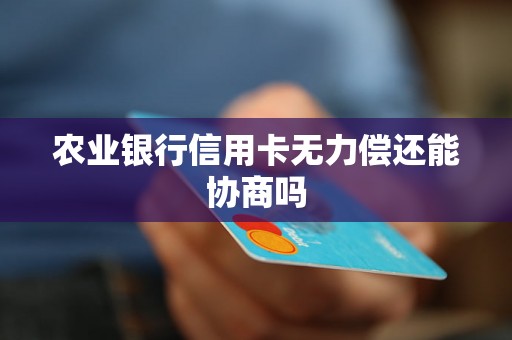 农业银行信用卡无力偿还能协商吗