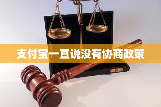 支付宝一直说没有协商政策