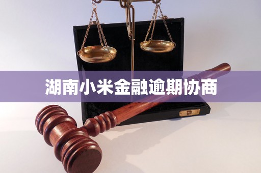 湖南小米金融逾期协商