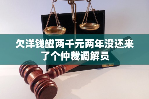 欠洋钱罐两千元两年没还来了个仲裁调解员