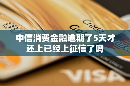 中信消费金融逾期了5天才还上已经上征信了吗