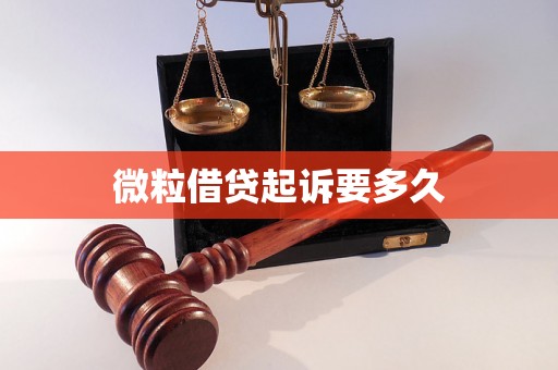微粒借贷起诉要多久 微粒借贷起诉要多久